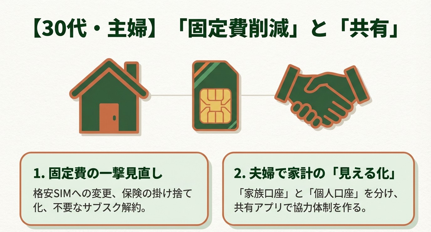 30代・主婦向けの固定費削減と家計の共有 30代や主婦向けのお金の勉強。格安SIMなど固定費削減と夫婦での家計の見える化